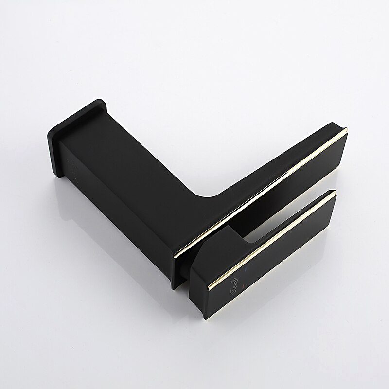 Смеситель для умывальника Faop A1006-6, чёрный/золото — изображение 4