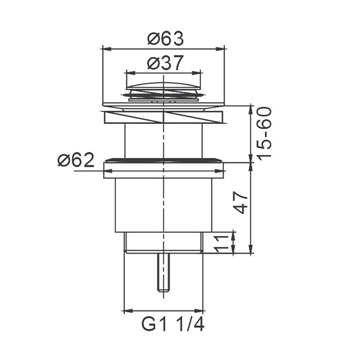 Донный клапан для умывальника Frap F61 — изображение 2