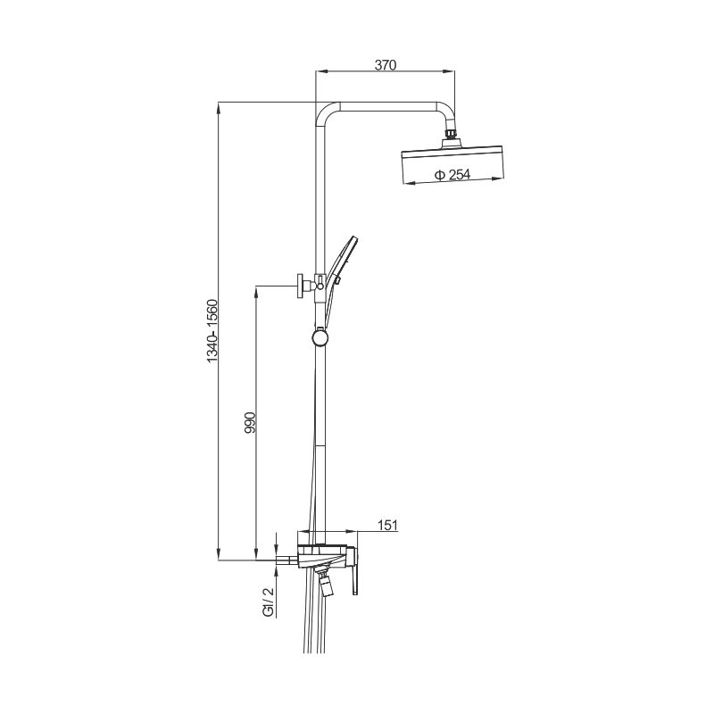 Душевая система Gappo G2496-26, чёрный — изображение 2