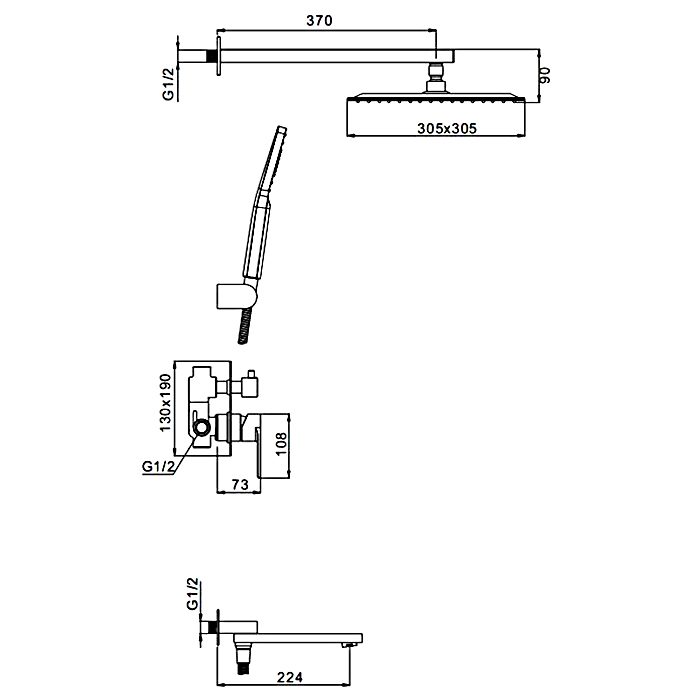 Душевая система скрытого монтажа Gappo G7199-20, сатин — изображение 2