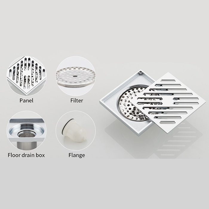 Трап для душа Gappo G81050 точечный, сухой затвор, 10x10 см — изображение 6