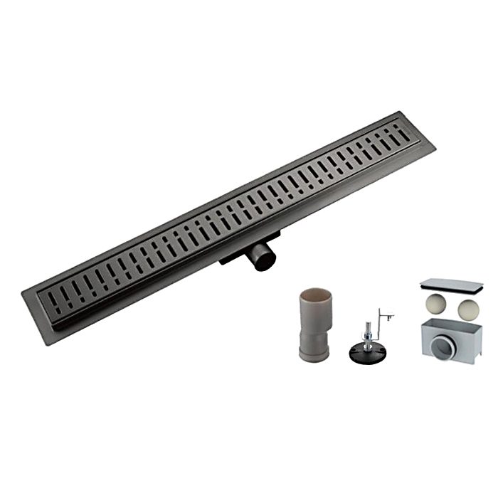 Трап для душа Gappo G88007-39 линейный, "решётка", 84 см, оружейная сталь — изображение 3