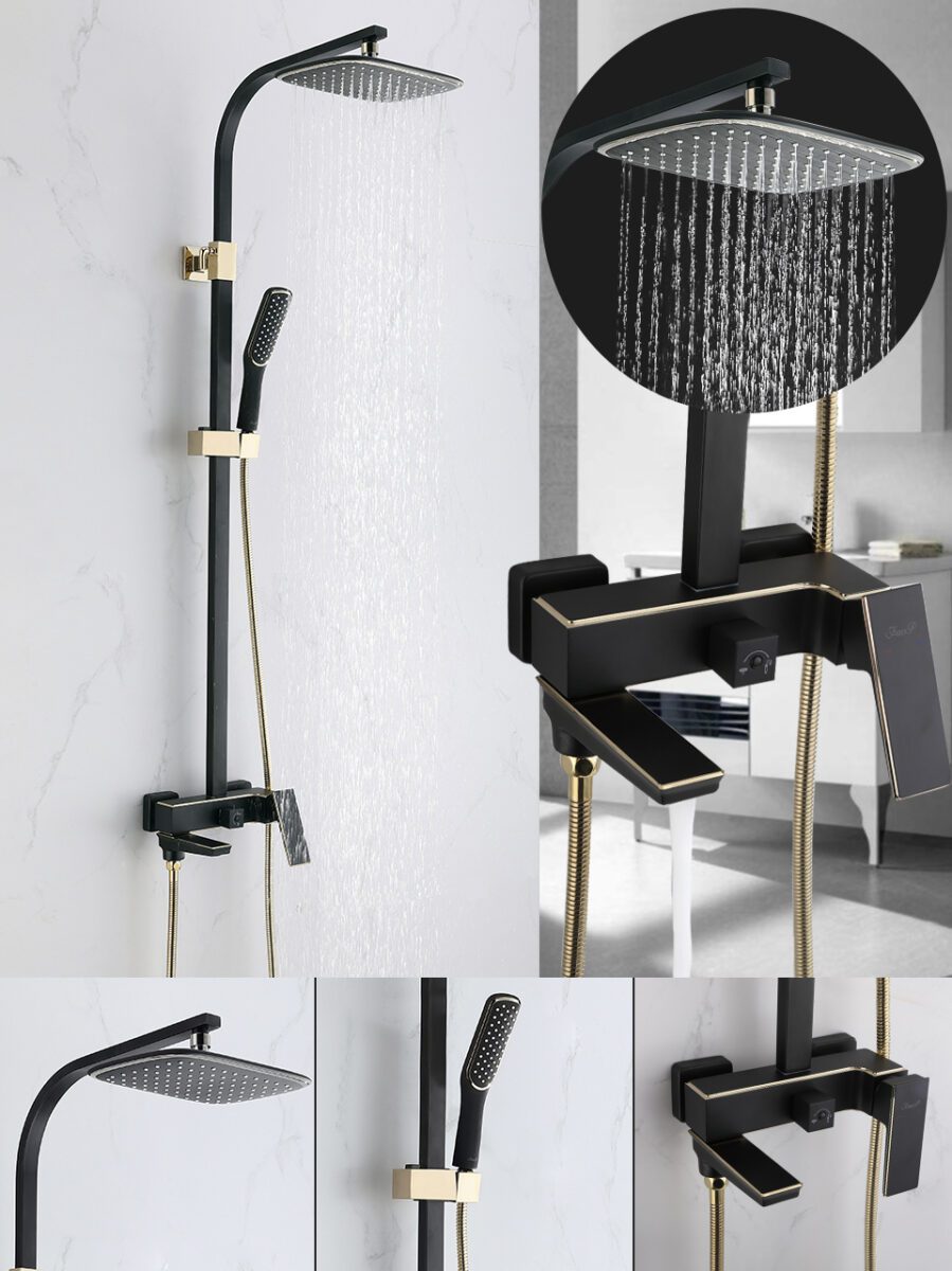 Душевая система Faop A2406-6, чёрный/золото — изображение 3