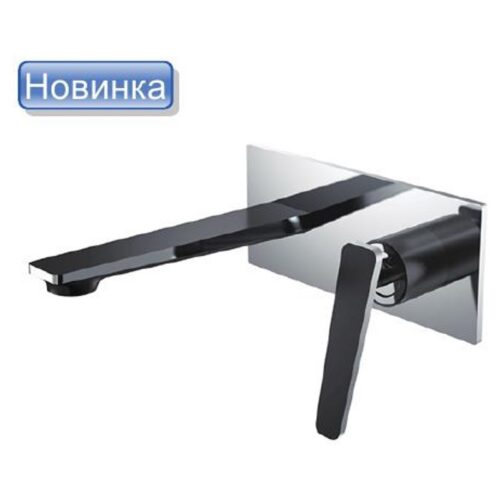 Смеситель скрытого монтажа для умывальника Frap F1057-22, чёрный/хром