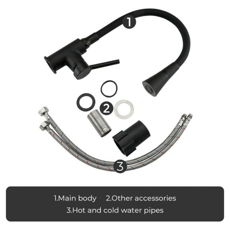 Смеситель для кухни с гибким изливом Frap F4044-6, чёрный — изображение 6