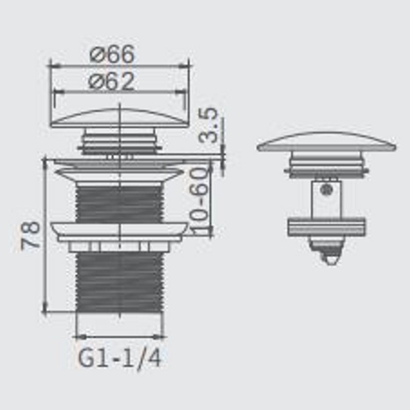 Донный клапан для умывальника Frap F65-3, без перелива — изображение 2