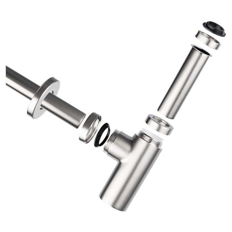 Сифон для умывальника бутылочный Frap F82-5, сатин — изображение 3