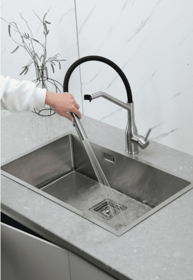 Смеситель для кухни с гибким изливом Gappo G4098-15, сатин — изображение 6