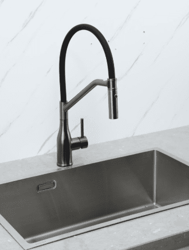 Смеситель для кухни с гибким изливом Gappo G4098-19, оружейная сталь — изображение 3