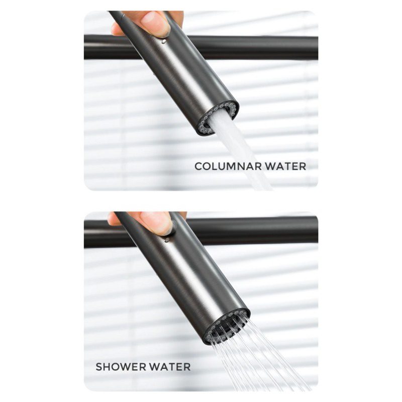 Смеситель для кухни с гибким изливом Gappo G4398-51, оружейная сталь — изображение 5