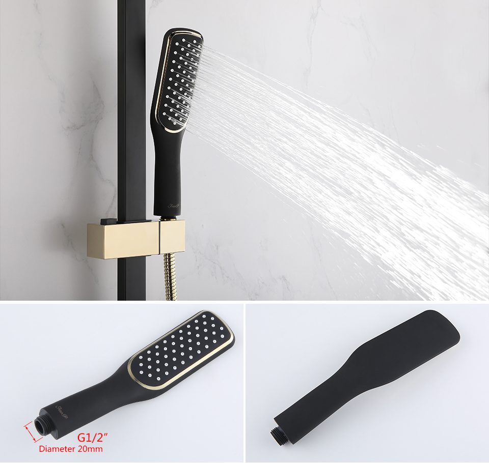 Душевая система Faop A2406-6, чёрный/золото — изображение 8