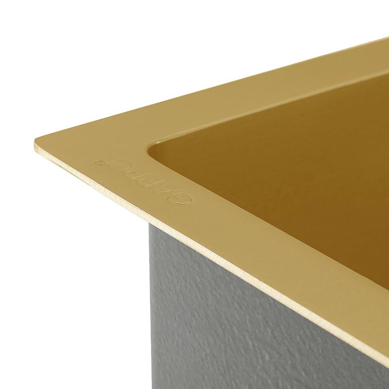 Кухонная мойка с коландером Gappo GS5050-3, золотой сатин — изображение 8