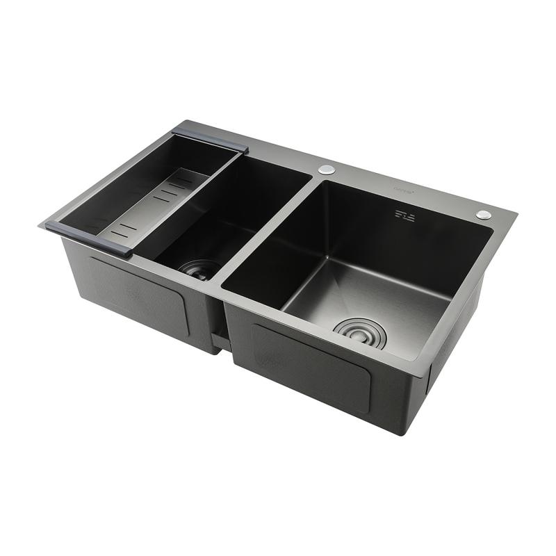 Кухонная мойка с коландером Gappo GS8350-6, графит