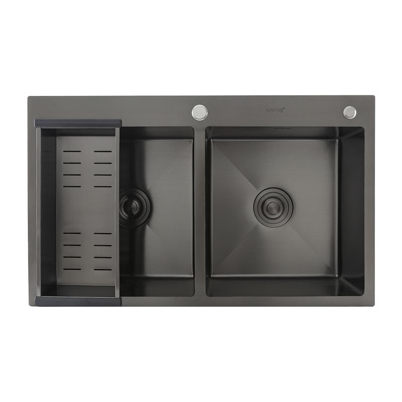 Кухонная мойка с коландером Gappo GS8350-6, графит — изображение 3