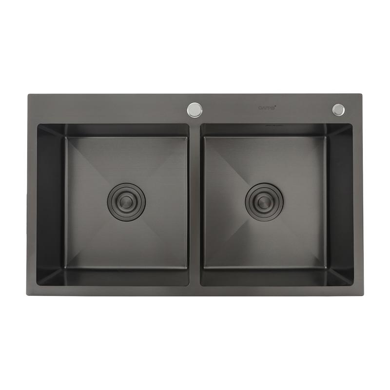 Кухонная мойка с коландером Gappo GS8350-6, графит — изображение 5