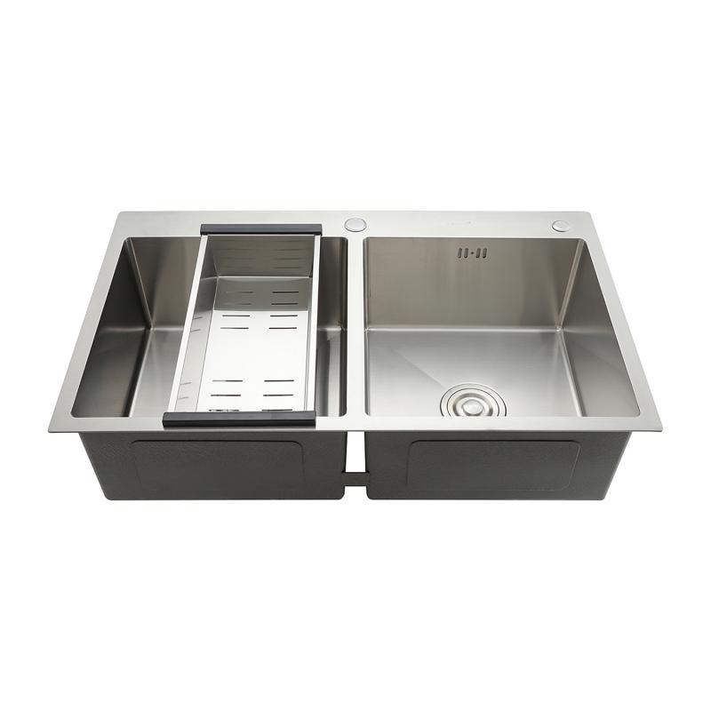 Кухонная мойка с коландером Gappo GS8350, сатин