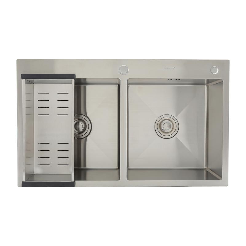 Кухонная мойка с коландером Gappo GS8350, сатин — изображение 3