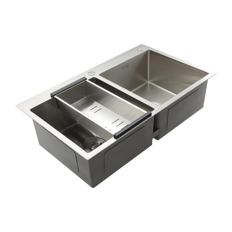 Кухонная мойка с коландером Gappo GS8350, сатин — изображение 7