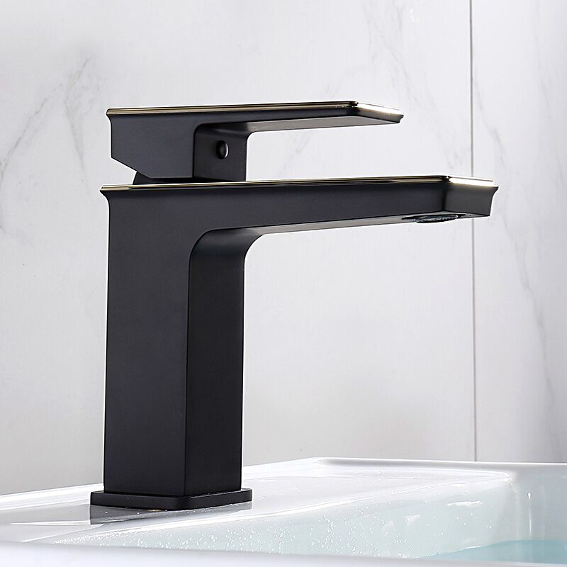 Смеситель для умывальника Faop A1006-6, чёрный/золото — изображение 10