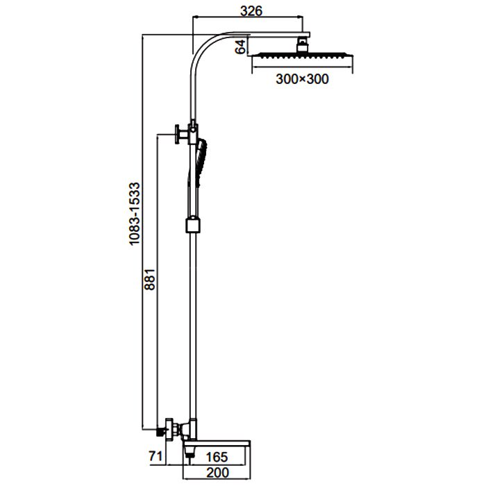 Душевая система с термостатическим смесителем Faop A2409-60, чёрный — изображение 2