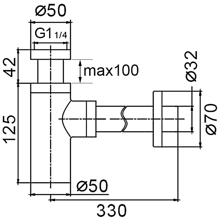 Сифон для умывальника бутылочный Frap F82-4, бронза — изображение 2