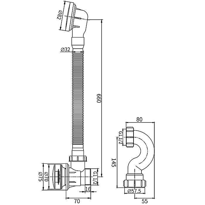 Сифон для ванны автомат Frap F68-26, чёрный — изображение 2