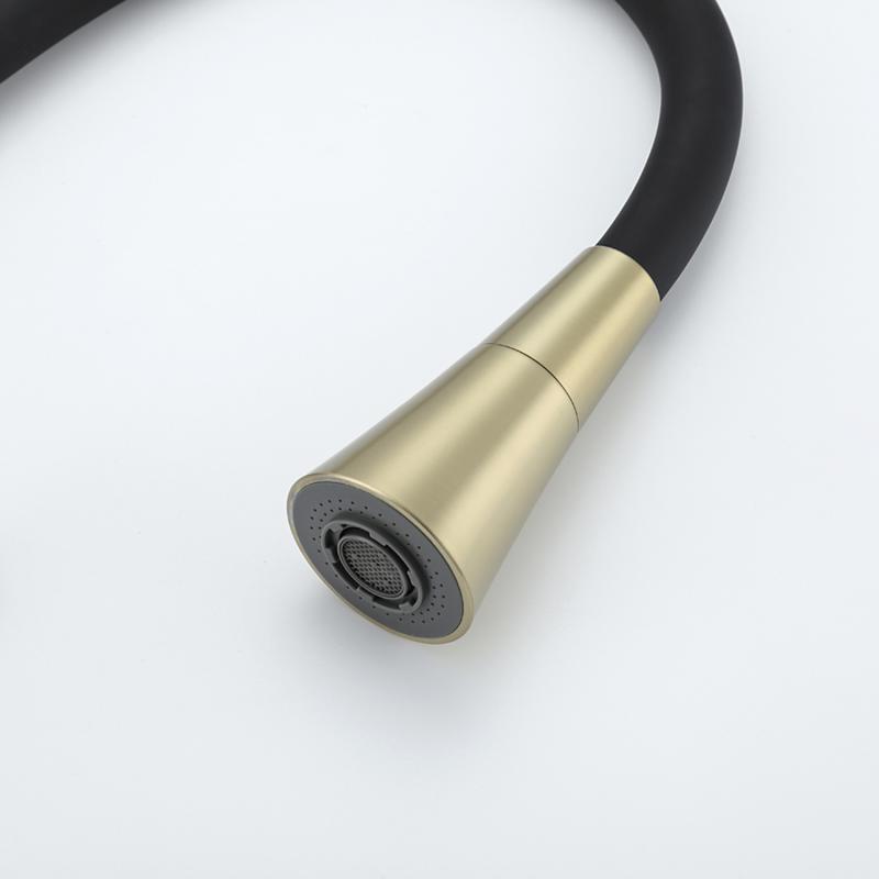 Смеситель для кухни с гибким изливом Frap F4044-3, золотой сатин — изображение 3