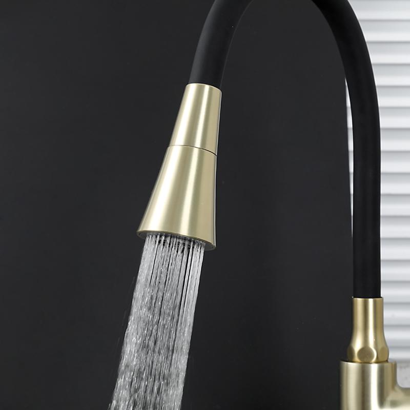 Смеситель для кухни с гибким изливом Frap F4044-3, золотой сатин — изображение 9