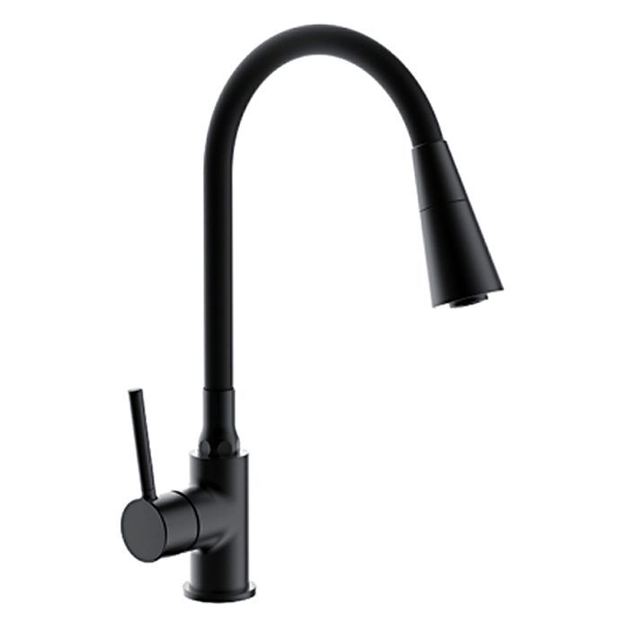 Смеситель для кухни с гибким изливом Frap F4044-6, чёрный