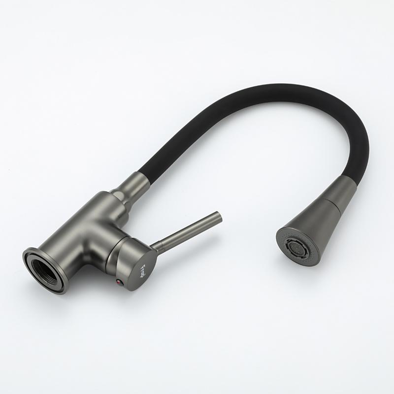 Смеситель для кухни с гибким изливом Frap F4044-9, оружейная сталь — изображение 3