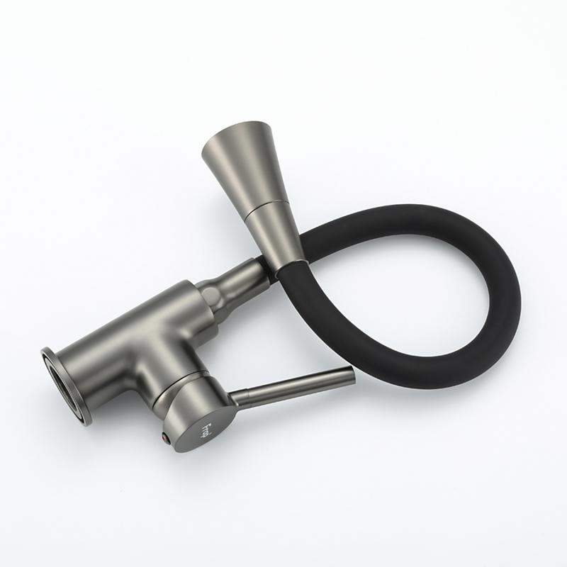 Смеситель для кухни с гибким изливом Frap F4044-9, оружейная сталь — изображение 4