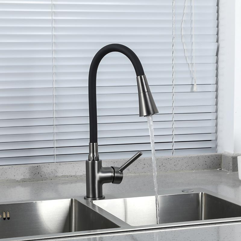 Смеситель для кухни с гибким изливом Frap F4044-9, оружейная сталь — изображение 11