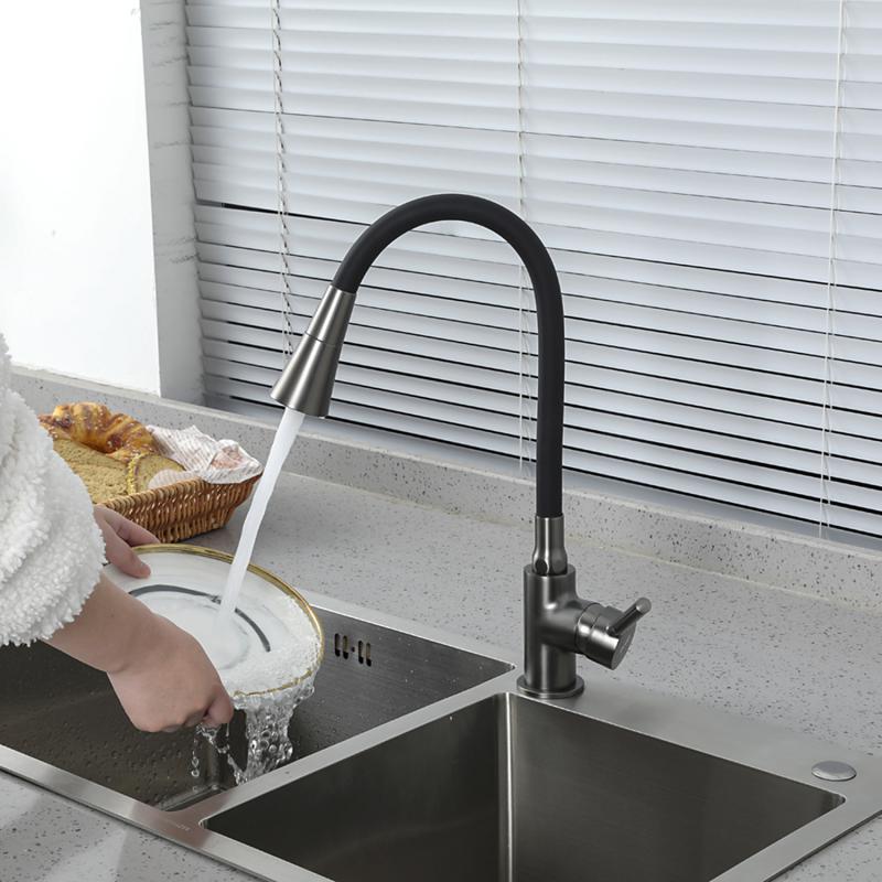 Смеситель для кухни с гибким изливом Frap F4044-9, оружейная сталь — изображение 12