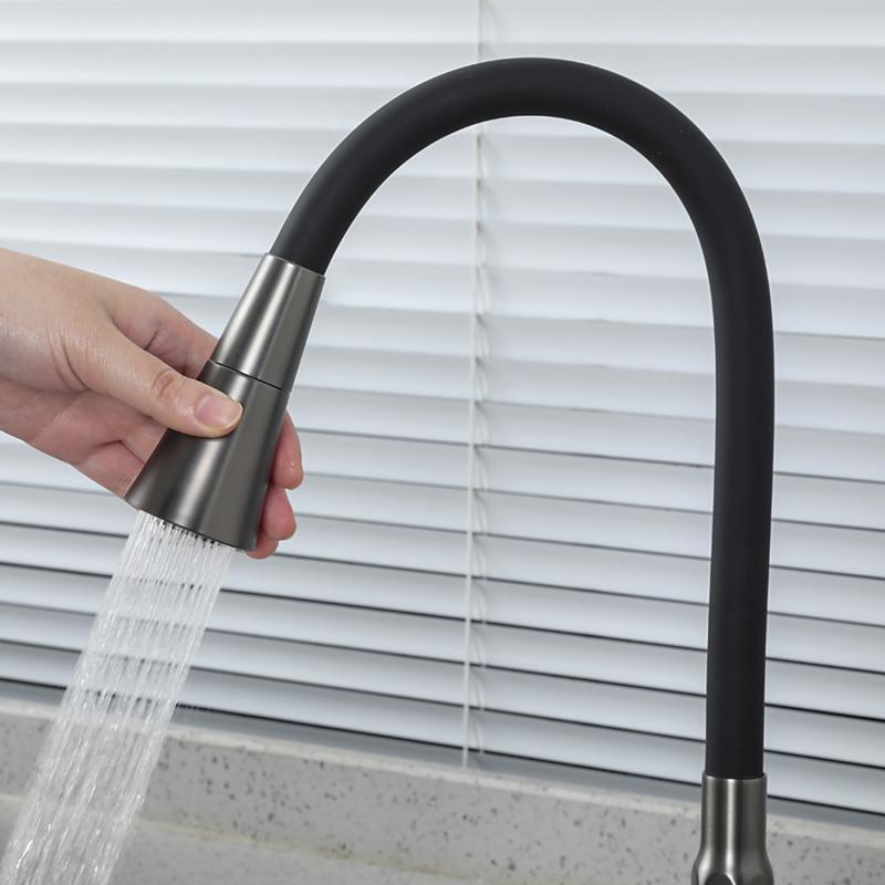 Смеситель для кухни с гибким изливом Frap F4044-9, оружейная сталь — изображение 13