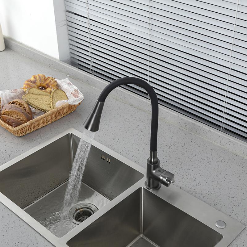 Смеситель для кухни с гибким изливом Frap F4044-9, оружейная сталь — изображение 14