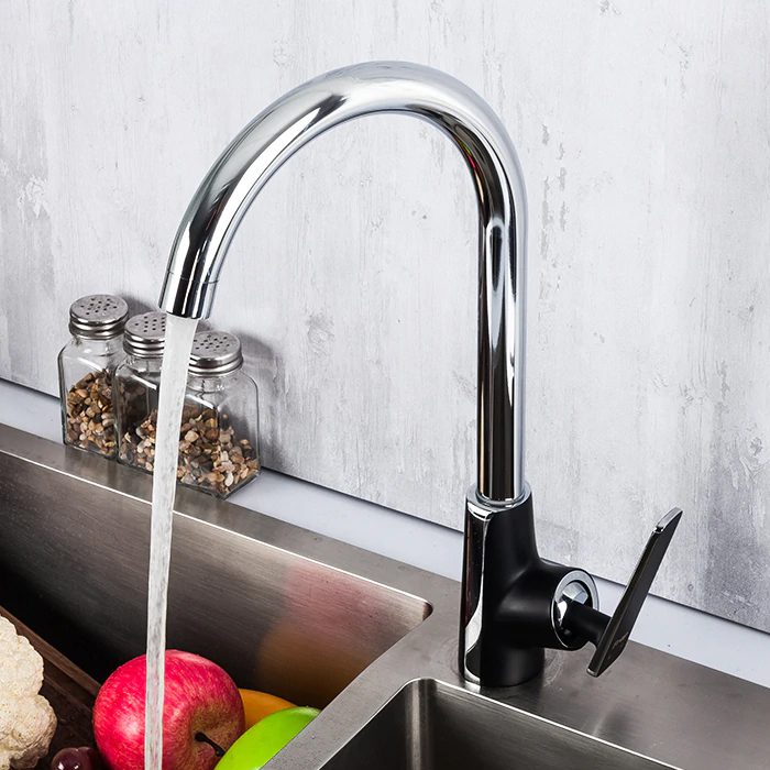 Смеситель для кухни Frap F4057, чёрный/хром — изображение 3