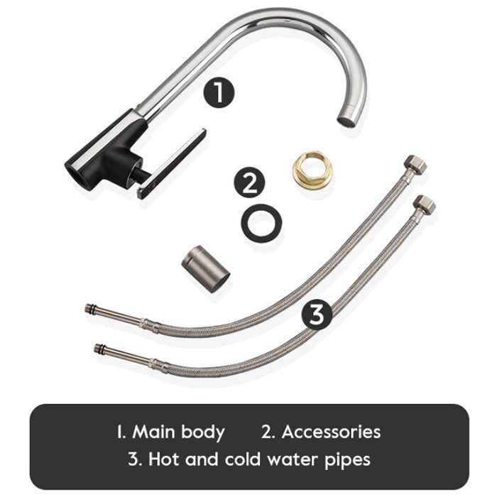 Смеситель для кухни Frap F4057, чёрный/хром — изображение 9