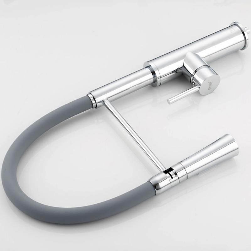 Смеситель для кухни с гибким изливом Frap F4452-6, хром/серый — изображение 5