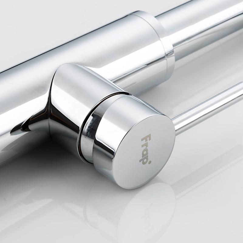 Смеситель для кухни с гибким изливом Frap F4452-6, хром/серый — изображение 8