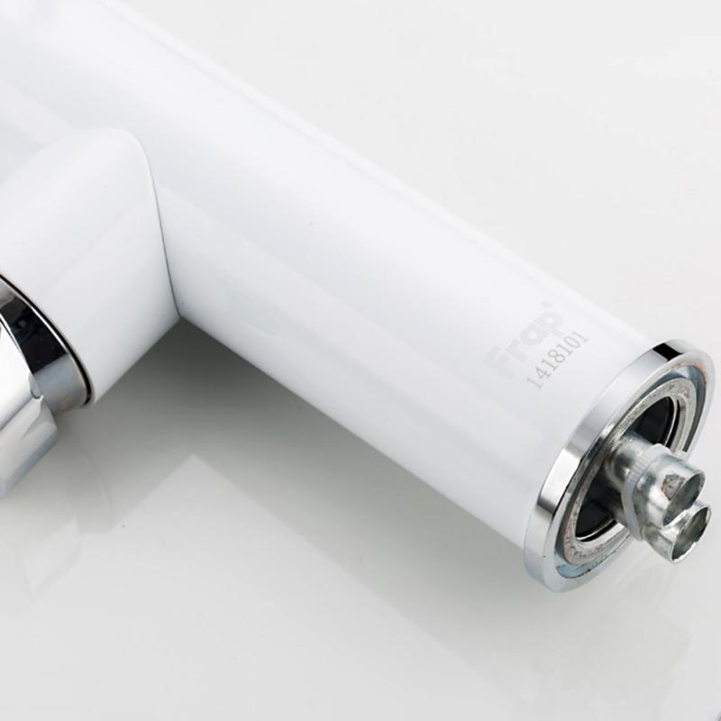 Смеситель для кухни с гибким изливом Frap F4452-8, белый, хром/чёрный — изображение 10