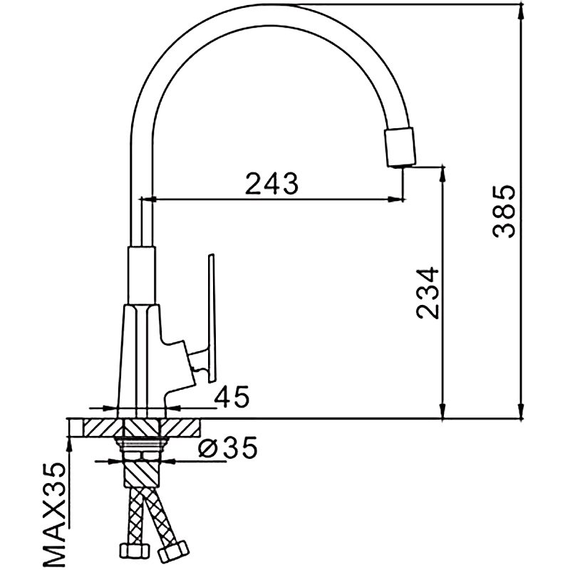 Смеситель для кухни с гибким изливом Frap F4458, белый/хром — изображение 2