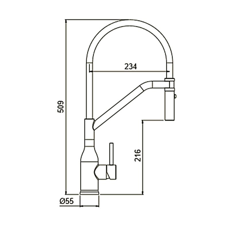 Смеситель для кухни с гибким изливом Gappo G4098-19, оружейная сталь — изображение 2