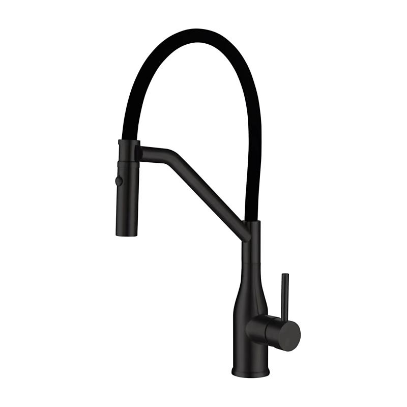 Смеситель для кухни с гибким изливом Gappo G4098-16, чёрный