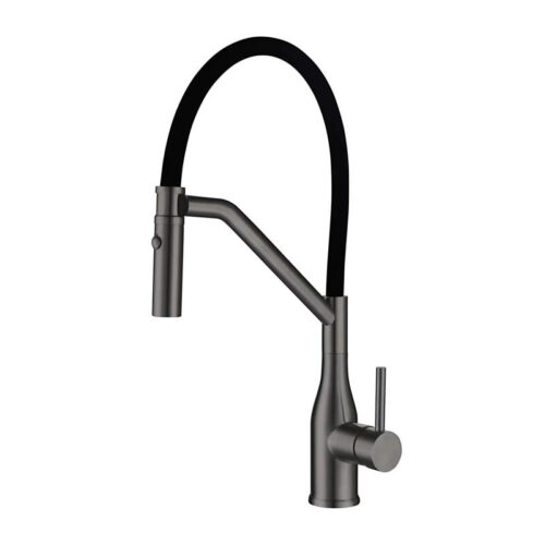 Смеситель для кухни с гибким изливом Gappo G4098-19, оружейная сталь
