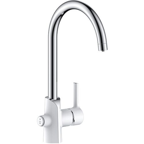 Смеситель для кухни под фильтр Gappo G4303-8, белый/хром