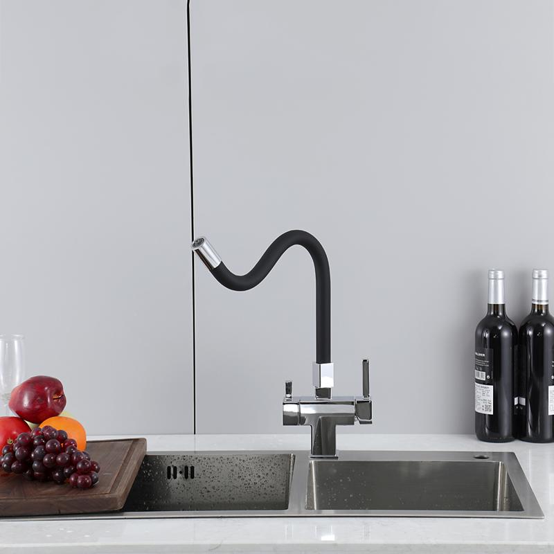 Смеситель для кухни под фильтр с гибким изливом Gappo G4395-30 — изображение 10