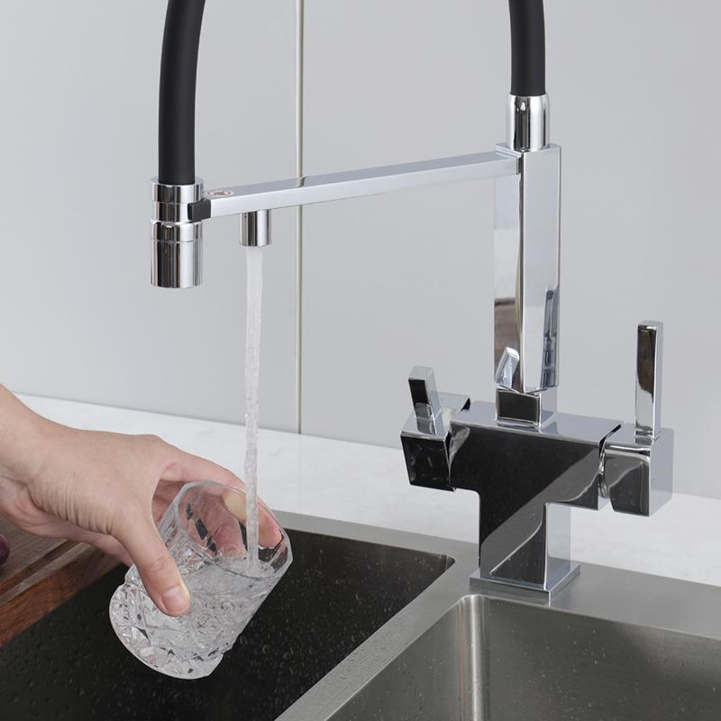 Смеситель для кухни под фильтр с гибким изливом Gappo G4395-50 — изображение 12