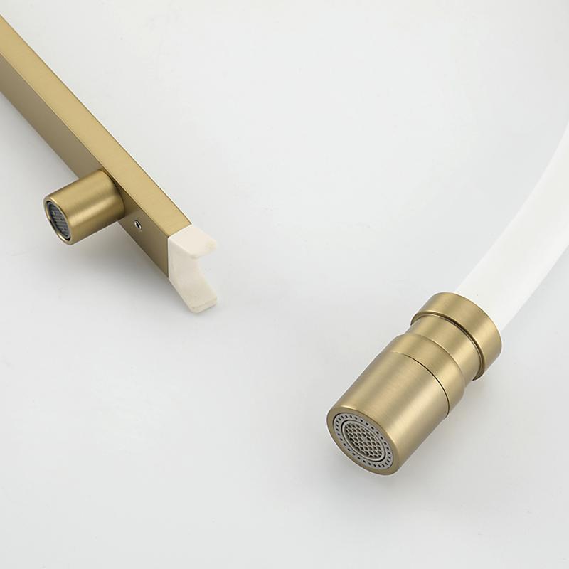 Смеситель для кухни под фильтр с гибким изливом Gappo G4395-53, золотой сатин — изображение 5