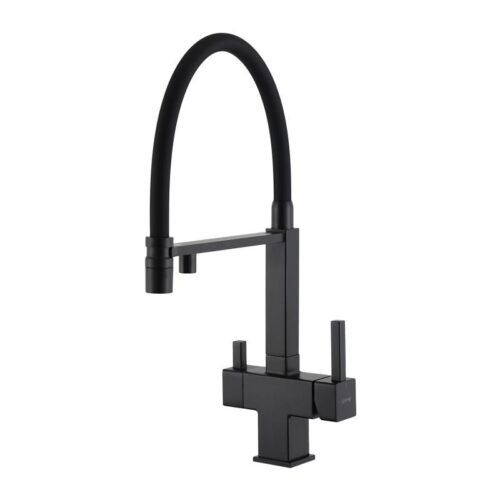 Смеситель для кухни под фильтр с гибким изливом Gappo G4395-56, чёрный
