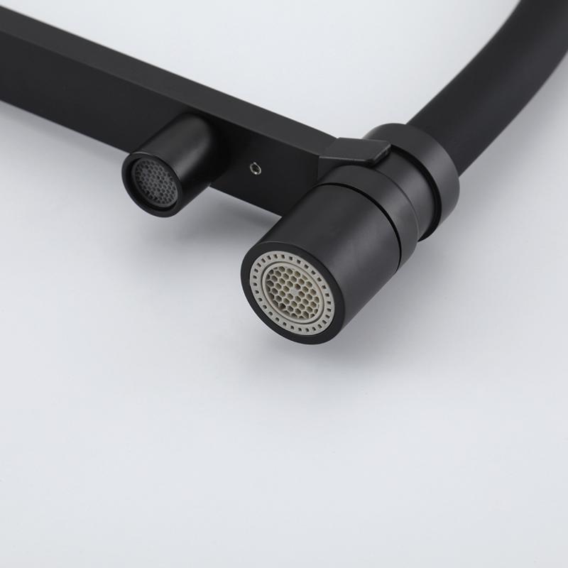 Смеситель для кухни под фильтр с гибким изливом Gappo G4395-56, чёрный — изображение 4